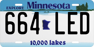 MN license plate 664LED