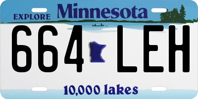 MN license plate 664LEH
