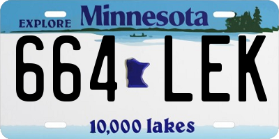 MN license plate 664LEK