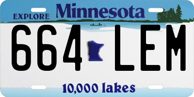 MN license plate 664LEM