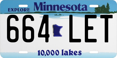 MN license plate 664LET