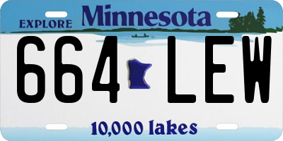 MN license plate 664LEW