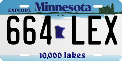 MN license plate 664LEX