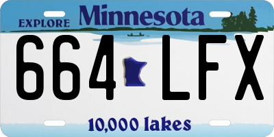 MN license plate 664LFX