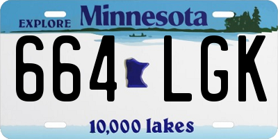 MN license plate 664LGK