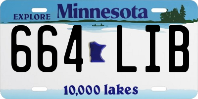 MN license plate 664LIB