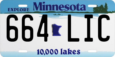 MN license plate 664LIC