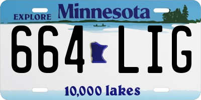MN license plate 664LIG