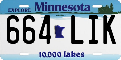 MN license plate 664LIK