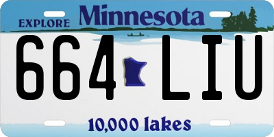 MN license plate 664LIU