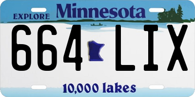 MN license plate 664LIX