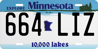 MN license plate 664LIZ