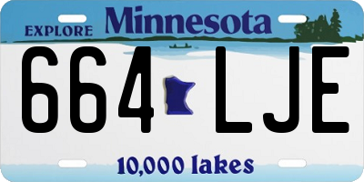 MN license plate 664LJE