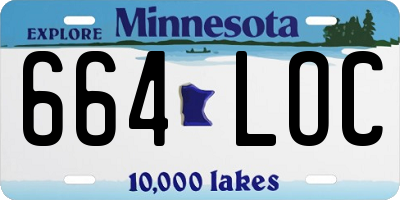 MN license plate 664LOC