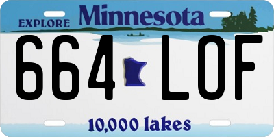 MN license plate 664LOF