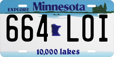 MN license plate 664LOI