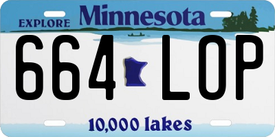 MN license plate 664LOP