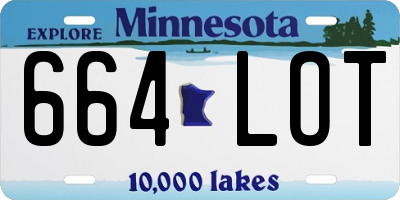 MN license plate 664LOT