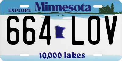 MN license plate 664LOV