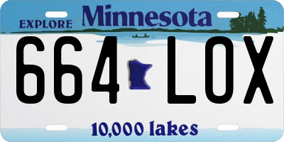 MN license plate 664LOX