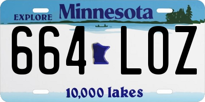 MN license plate 664LOZ