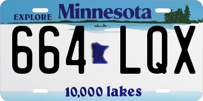 MN license plate 664LQX