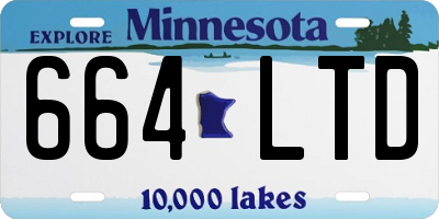 MN license plate 664LTD