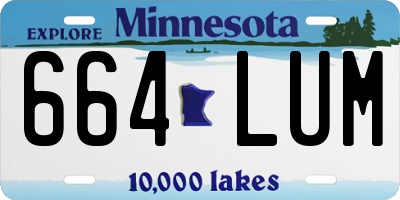 MN license plate 664LUM