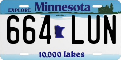 MN license plate 664LUN
