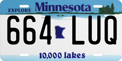 MN license plate 664LUQ