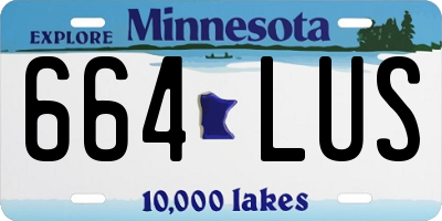 MN license plate 664LUS