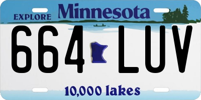 MN license plate 664LUV