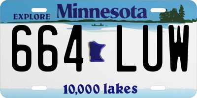 MN license plate 664LUW