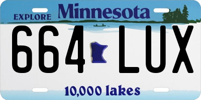 MN license plate 664LUX