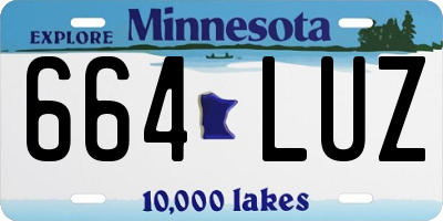 MN license plate 664LUZ