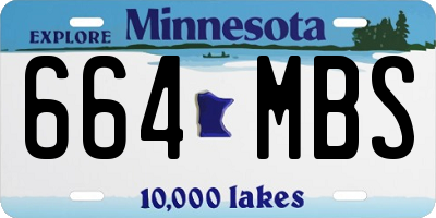 MN license plate 664MBS