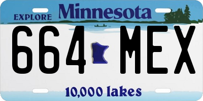 MN license plate 664MEX