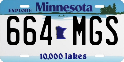 MN license plate 664MGS