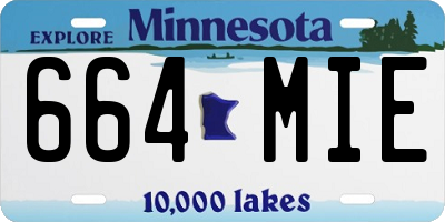MN license plate 664MIE