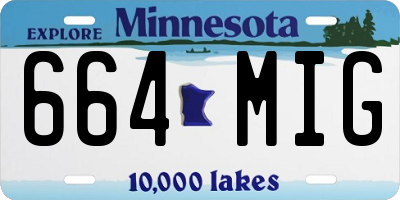 MN license plate 664MIG