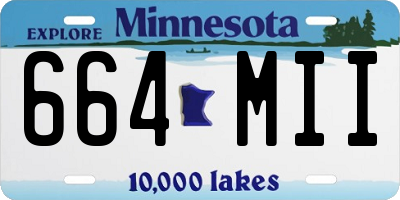 MN license plate 664MII