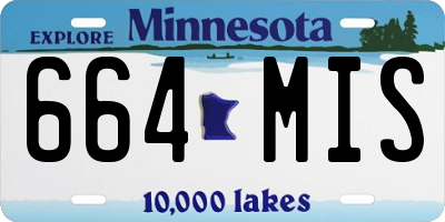 MN license plate 664MIS