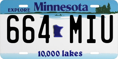 MN license plate 664MIU