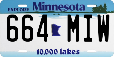 MN license plate 664MIW