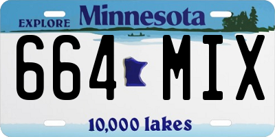MN license plate 664MIX