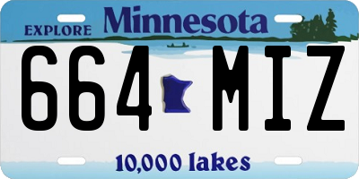 MN license plate 664MIZ