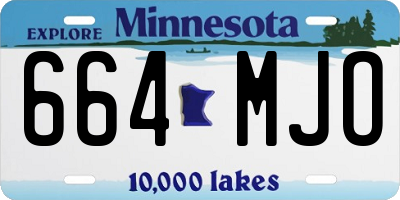 MN license plate 664MJO
