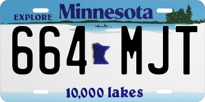 MN license plate 664MJT