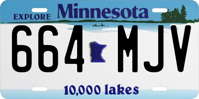 MN license plate 664MJV