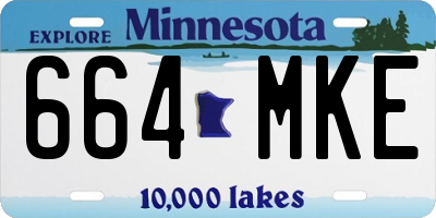 MN license plate 664MKE